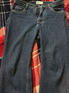Dark Blue Flared Denim