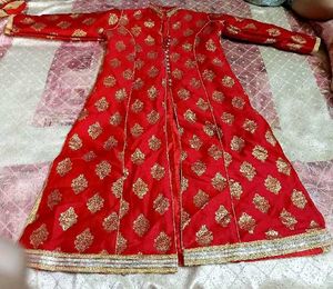 Elegant Red &amp; Gold Lehenga Kurta Set