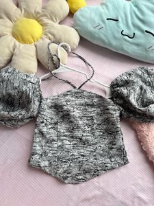 Textured Puff Sleeve Top
