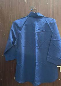 Blue 3/4 Sleeve Blouse