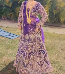 Elegant Purple Bridal Lehenga Choli