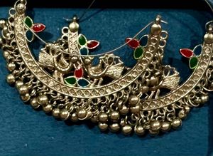 Silver Peacock Jhumka Earrings