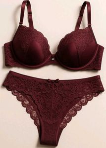 Burgundy Lace Lingerie Set