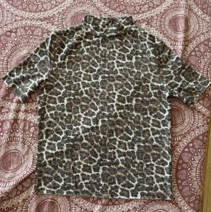 Zara Animal Print Soft Touch Top