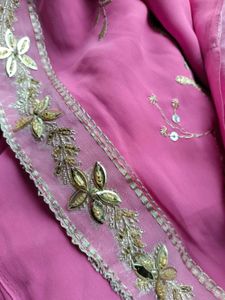 Pink Embroidered Saree