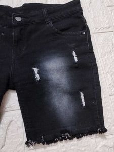 Black Denim Shorts