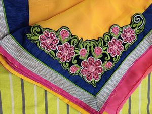 Designer Multicolor Shading All Over Embroidery Sa