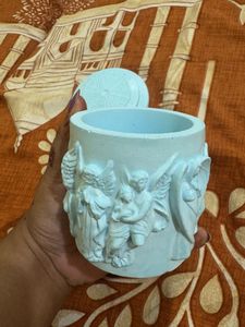 Handmade Concrete Jar| Light Blue Decorative Box