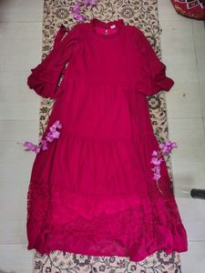 Vintage-Inspired Red Maxi Dress