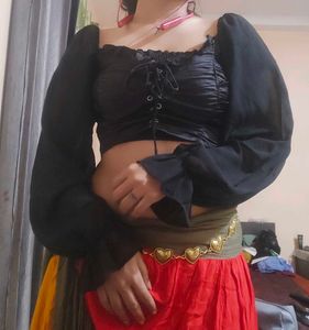 branded Chic Black Corset Style Top🎀🕸️