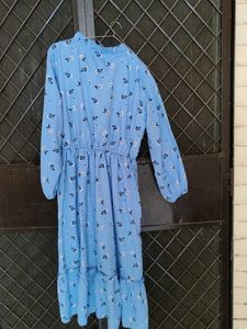 Blue Floral Midi Dress