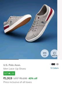 US Polo Assn Canvas Grey Sneakers For Men