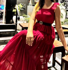 Red Tiered Maxi Dress