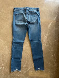 Ripped Hem Denim Jeans