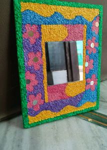 TEXTURED ART WITH MIRROR WALL DECOR