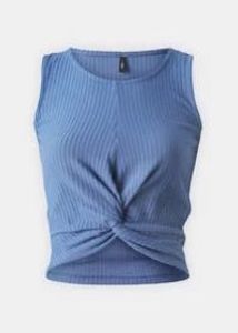 Blue Sleeveless Crop Top