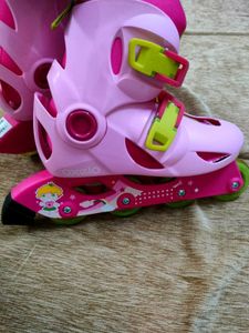 Pink Adjustable Roller Skates