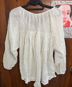 White Long Sleeve Beachy Shirt