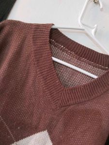 Brown Stylish Cropped Sweater