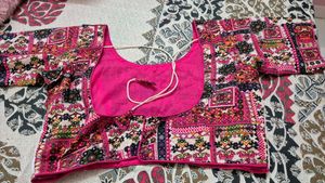 White &amp; Pink Chaniya choli with duppata
