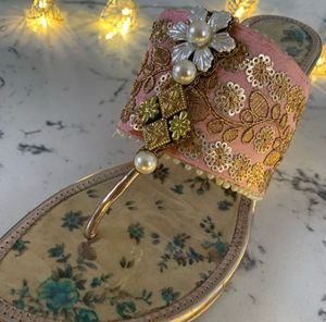Embroidered Wedge Heel Sandals
