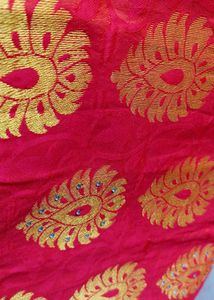 Red &amp; Gold Sari with Embellishments