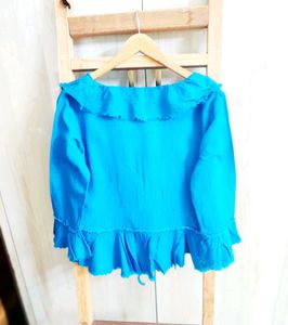 Blue Cotton Top Size-34