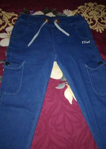 Blue Denim Cargo Pants