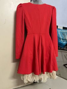 Pintrest Red Long Sleeve Mini Dress