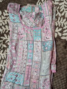 Floral Patchwork Print Kurti Set