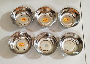 New Unused Stainless Steel Katoris 6 Pieces