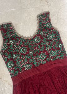 Maroon Umbrella Dress
