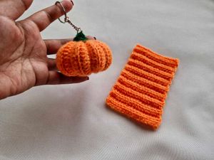 Crochet Pumpkin Keychain