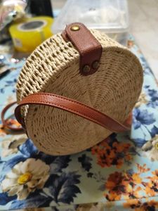 Mauritius Bamboo Yellow Flower Bag With Sling