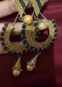 Statement Earrings (black and gold)