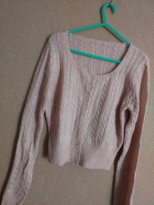 Cute Pink Knit Cardigan