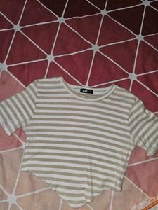 stripped casual crop top