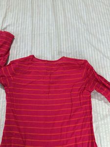 Striped Red Tunic Top
