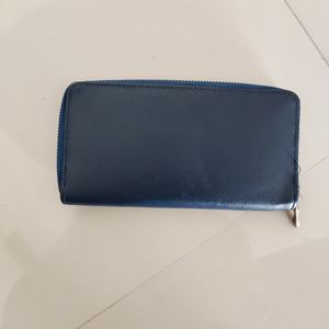 Blue Wallet With Rose Color Inside
