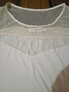 White Top With Lace Detailing , Size - 32 To 34