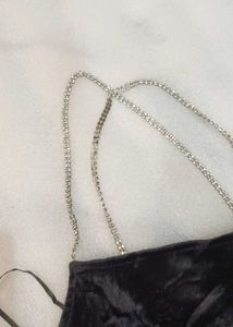 Black Velvet Mini backless dress