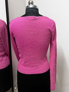 Pink Flared Sleeve Top