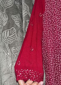 Maroon Floral Kurta