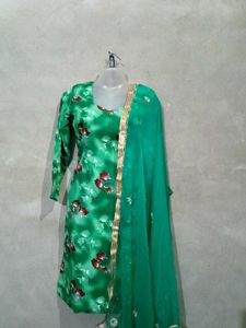 Green Floral Kurta Salwar Suit