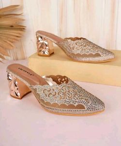Gold Embellished Mules