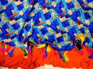 Patterned Blue &amp; Orange Tank Top