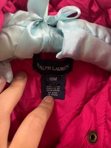 Ralph Lauren Girls Pink Quilted Barn Jacket