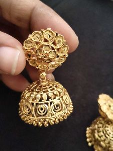Golden Jhumka Earrings