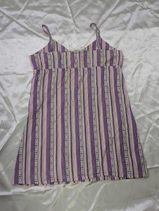 A-line Dress With Hearts And Stripe Print