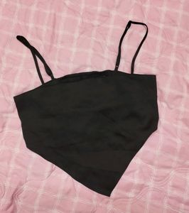 SALE💥H&amp;M Black Satin Bandaeu Top